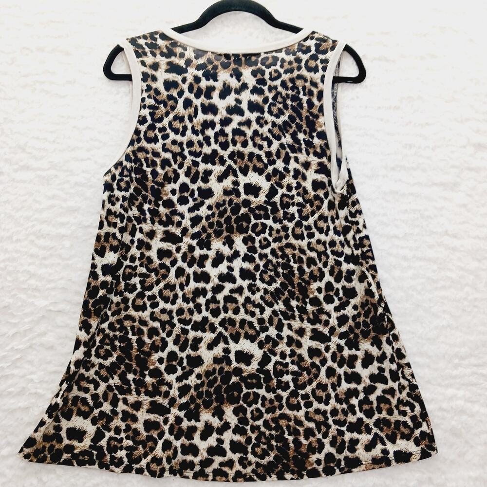Tank Top Cami Leopard Y2K Vacation Mob Wife Classic Casual Resort Wimsycore Sz L - Picture 2 of 8